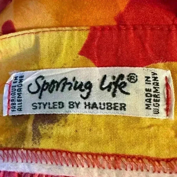 Vintage Hauber Sporting Life Floral Button Front & Back Germany Size 8 - Picture 6 of 11